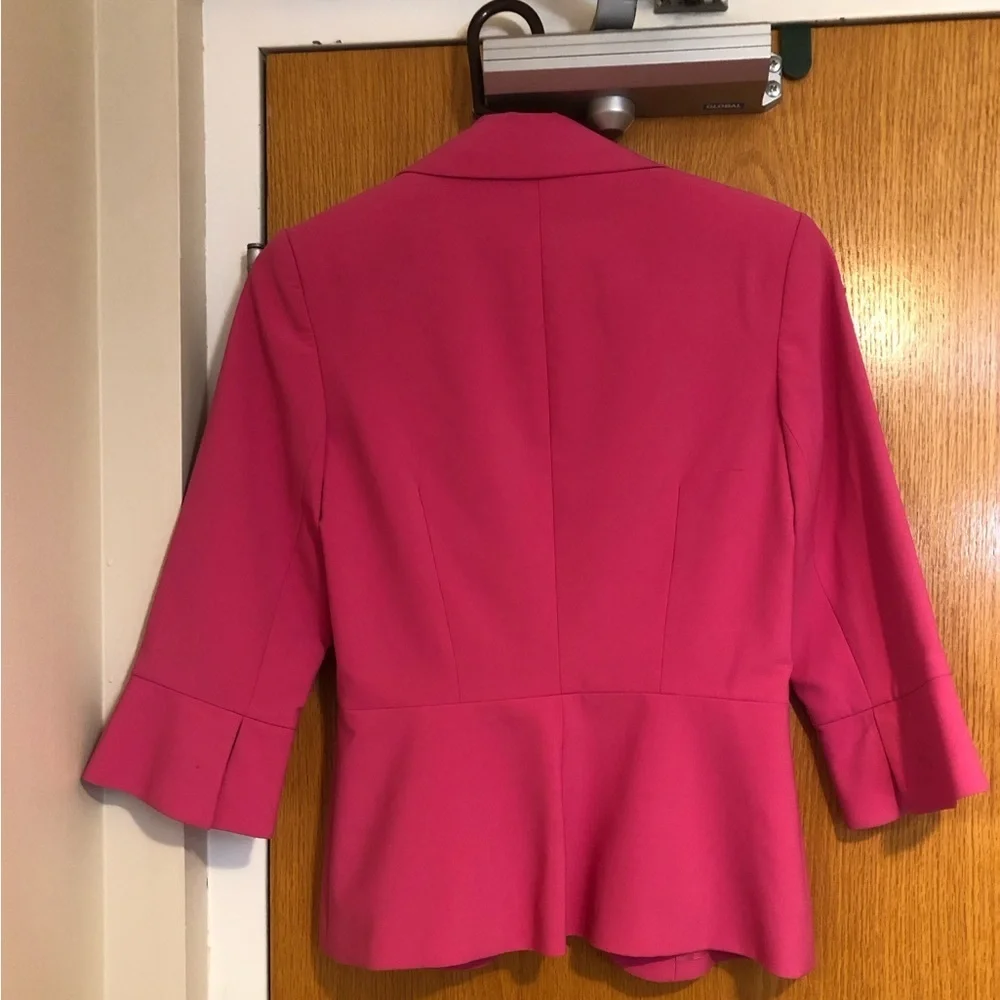 Trina Turk Hot Pink 3/4 Sleeve Barbie Style Blazer Sz 4